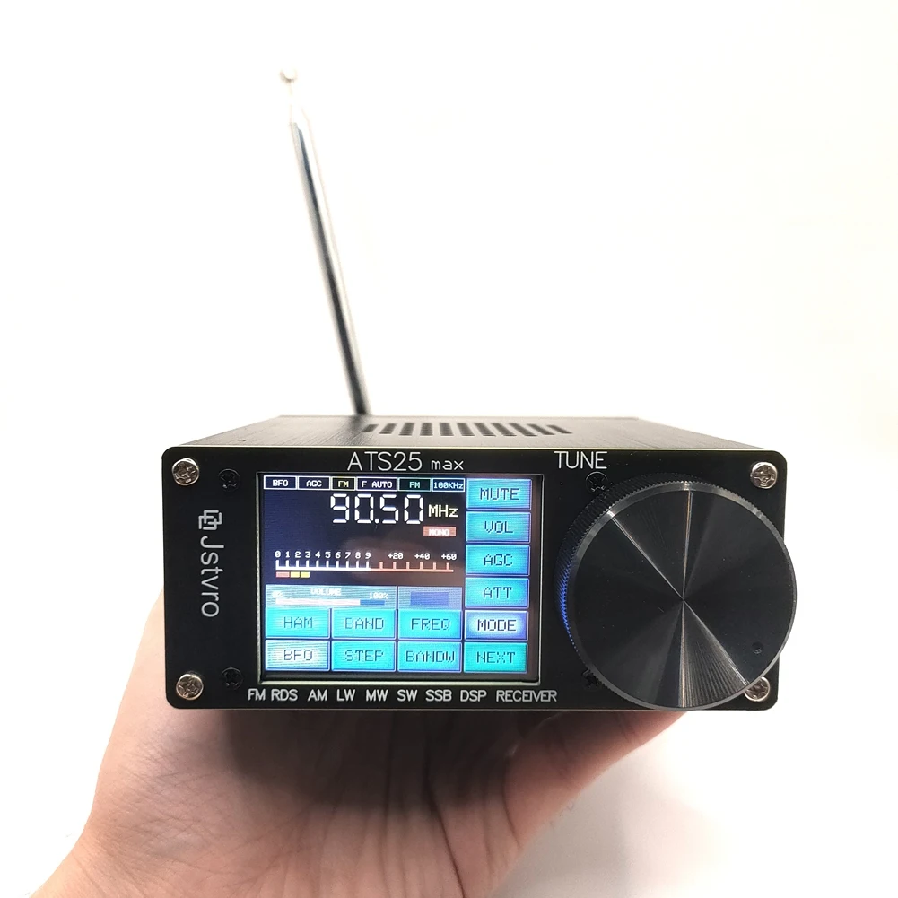 ATS25 Max Si4732 Многополосный радиоприемник FM RDS AM LW MW SW SSB DSP Приемник + 2,4-дюймовый сенсорный экран + Сенсорная ручка + Антенна