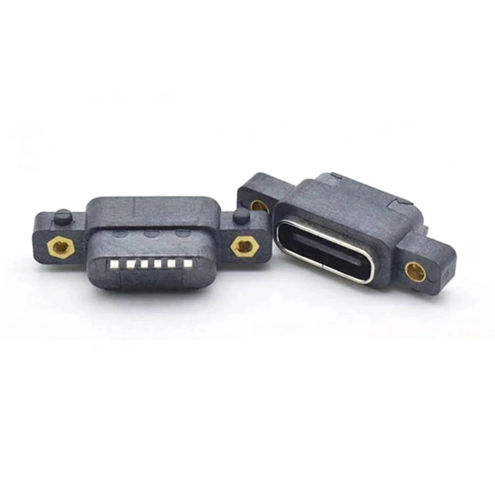 100шт USB 3.1 Type-C 6-Контактный Разъем SMD DIP-Разъем С Отверстием Для винта Для Дизайна печатной платы DIY Высокоточный Порт Быстрой зарядки