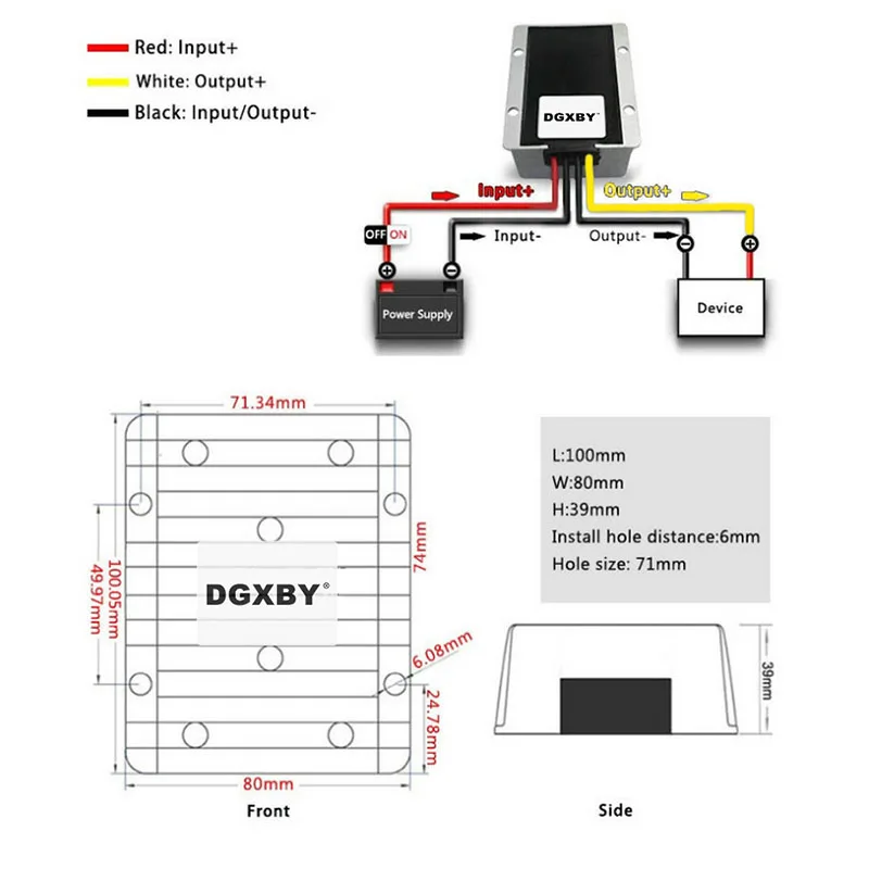 DGXBY Автомобильный Аккумулятор 12 В/24 В До 13,8 В 3A ~ 25A Свинцово-кислотное Зарядное устройство 9-35 В до 13,8 В постоянного тока Зарядный Модуль CE RoHS