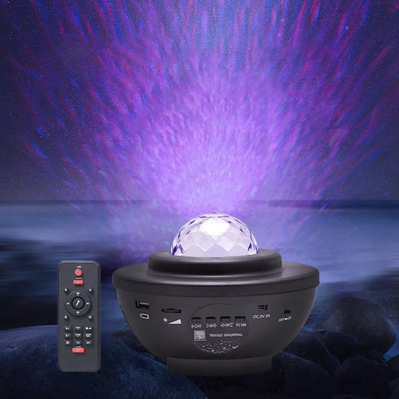 Светодиодный проектор Звездного неба Star Galaxy, встроенный Bluetooth-динамик, украшение, подарок, черный