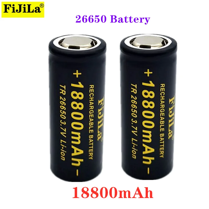 2022 nova alta qualidade 26650 bateria 18800mah 3.7v 50a bateria de iões lítio recarregável para 26650 led lanterna + carregador