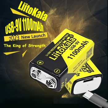1-24 шт LiitoKala USB-9V 1100 мАч литий-ионная Аккумуляторная Батарея Type-C USB 6F22 9V Аккумулятор для Радиоуправляемой модели Вертолета, Игрушки с микрофоном