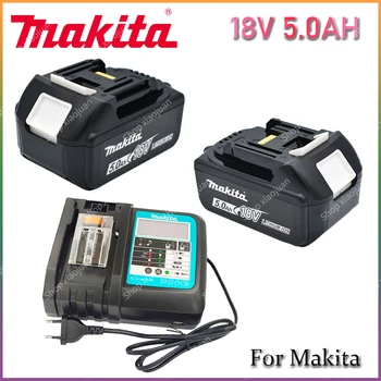 18V 5.0Ah Makita Оригинал со светодиодной литий-ионной заменой LXT BL1860B BL1860 BL1850 аккумуляторная батарея электроинструмента Makita
