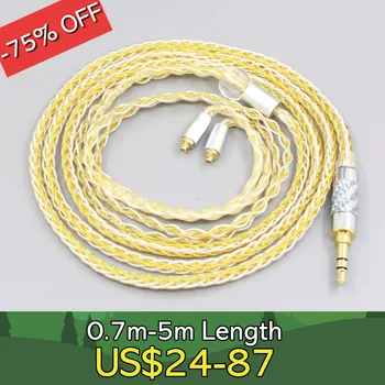 2,5 мм 4,4 мм 8-жильный Серебристо-позолоченный плетеный кабель для наушников для Sennheiser ie200 IE300 ie600 IE900 LN007697