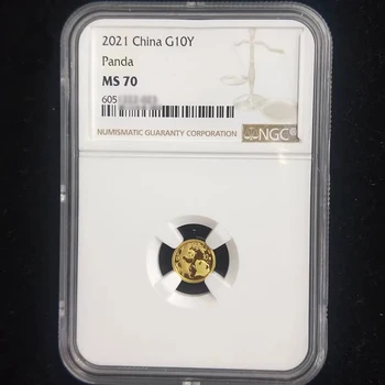 2021 Китай Панда 24 К Золотая Памятная монета/Слитки Настоящий Оригинал 1 г Au.999 10 Юаней NGC MS70 UNC