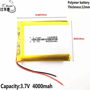 3,7 В 4000 мАч 124065 литий-полимерная Li-Po литий-ионная аккумуляторная батарея для Mp3 MP4 MP5 GPS мобильный Bluetooth
