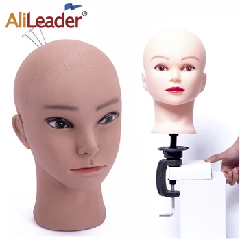 Alileader Африканская Лысая Голова Манекена Для Изготовления Париков Шляпа Дисплей Косметологическая Практика Голова Манекена Женская Лысая Тренировочная Голова