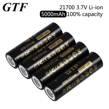 GTF 21700 Литий-ионная аккумуляторная батарея реальной емкости 3,7 В 5000 мАч для фонарика, электронных автомобильных аккумуляторов с плоской головкой, прямая доставка