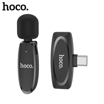HOCO L15 Беспроводной Петличный Микрофон Для iPhone Android 2,4 ГГц Портативный Мини-Микрофон Для Записи Аудио-Видео В Прямом Эфире