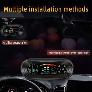 P18 HUD Угол Наклона Автомобиля Head Up Дисплей ЖК GPS 4x4 Инклинометр Цифровой Высотный Трекер Автомобиля Спидометр Сигнализация Превышения Скорости