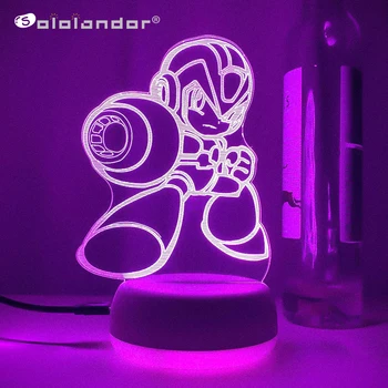 Rockman Mega Man 3D Лавовые Лампы Led RGB Неоновые Сенсорные Ночные Светильники Подарки Для Друзей, Детская Игровая Комната, Стол, Красочное Украшение