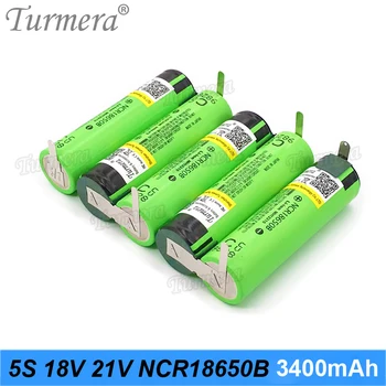 Turmera 5s 18650 батарея 3400 мАч 6800 мАч 18 В 21 В Батарейный блок для отвертки батарея сварная пайка полосы настройка батареи