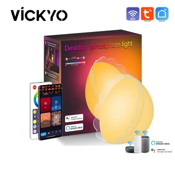 VICKYO Светодиодный ночник Tuya WIFI Умная настольная лампа, Управление приложением, Синхронизация музыки, RGB, спальня, театр, Игровая комната, окружающее освещение