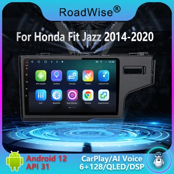 Автомагнитола Roadwise 8 + 256 Android 12 для Honda FIT JAZZ 2014 - 2018 2019 2020 Мультимедиа Carplay 4G Wifi GPS DVD 2DIN Авторадио