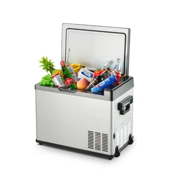 Автомобильный Холодильник Объемом 50 л, Автоматический компрессор с морозильной камерой 12 В-24 В Для автомобиля Van RV, Домашнего использования, для Пикника, Кемпинга, Портативный кулер