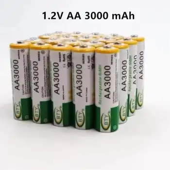 Батарея AA 3000mAh 1.2 V Аккумуляторная Батарея AA 3000mAh NI-MH 1.2V Аккумуляторная батарея 2A Baterias 3000 + Бесплатная доставка