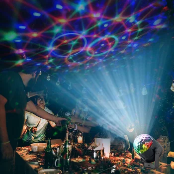 Голосовое Управление Вращающийся Диско-Светильник DJ Prom Party Light USB Magic Ball Light Strobe Light 4 Вт Светодиодный Эффект Сценического Освещения Стробоскоп