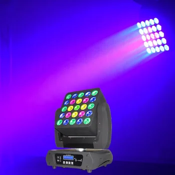 движущаяся головка 25*10 Вт RGBW 4В1 СВЕТОДИОДНЫЙ прожектор DMX512 Управление звуком Пиксельный DJ Дискотечный Вечерний светильник Сценический свет