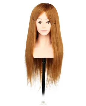 Длина волос 55-60 см, 100% высокотемпературное шелковое волокно, голова манекена, волосы, голова куклы с прической, практика с плечом