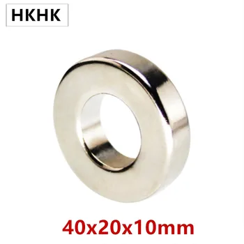 Магнитное кольцо NdFeB OD 40x20x10 (+/-0,1) мм толщиной, Сильные Неодимовые Постоянные магниты, Магнитная трубка, Точность 1-5 шт.