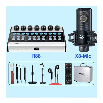 Многофункциональная звуковая карта R88 для прямой трансляции на несколько телефонов с предпочтительным оборудованием для подкастов