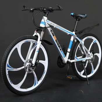 Новый велосипед с рамой из высокоуглеродистой стали для взрослых; амортизирующий горный велосипед; 26 Дюймов; 24 дюйма; Велосипед с регулируемой скоростью вращения; двойной дисковый тормоз; Велосипед