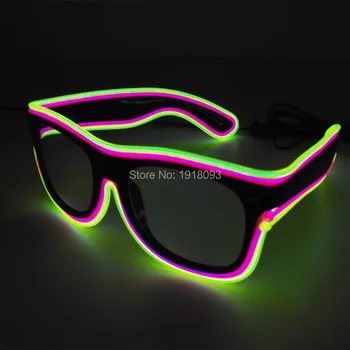 Новый дизайн, яркие очки, 5 стилей, мигающие очки EL Wire, Новинка, светодиодный неоновый фонарик на веревке для Хэллоуина, косплей-вечеринки