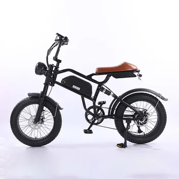 Снежный Электровелосипед с литиевой батареей, Электровелосипед с широкими шинами, 20-дюймовое колесо, Вакуумная корзина для жидкокристаллических инструментов