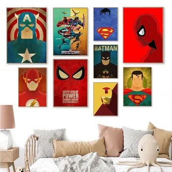 Супергерои Marvel Картина на Холсте Настенное Искусство Мстители Капитан Америка Железный Человек Тор Халк Плакаты И Принты Фотографии Декор Комнаты