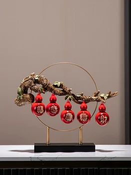 Украшение из тыквы Wufu Linmen, крыльцо, гостиная, новый китайский стиль для отправки движущихся подарков, необходимые движущиеся подарки