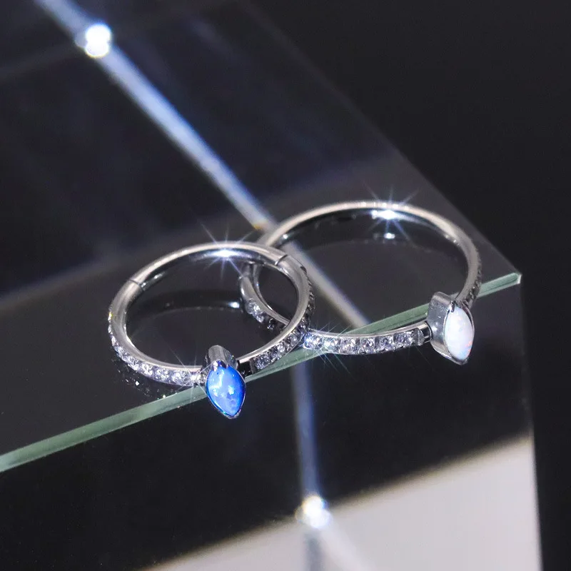 F136 Титановое кольцо для носа 8/10 мм, Перфорированная Спираль для Пирсинга Хряща, серьги с шарнирным сегментом, ювелирные изделия