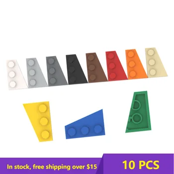 10 шт MOC 43722 Клиновидная пластина 2x3 (справа) Совместим со сборными частицами для строительных блоков, деталей, Обучающая подарочная игрушка 