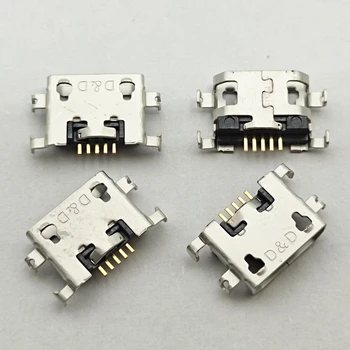 100шт Micro USB 5pin Разъем Jack Порт Зарядки Для Redmi 7A Huawei Y520 Y600 Y511 зарядное устройство мини-Розетка