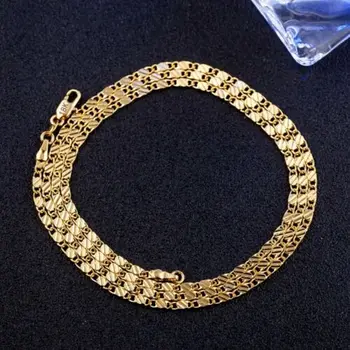 16-30 дюймов оптовая продажа, 18-каратное золото, Благородная Красивая модная Элегантная цепочка, красивое мужское женское ожерелье, ювелирные изделия, свадебный подарок