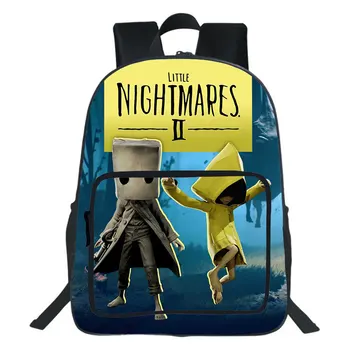 19 Дюймов Рюкзак Little Nightmares, ужасная приключенческая игра, школьная сумка, рюкзак для подростков, двухслойная сумка для путешествий в стиле колледжа