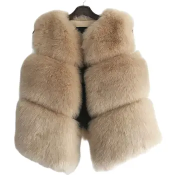 2023 Осенне-зимний Толстый теплый Жилет из искусственного меха, Женская Высококачественная Модная короткая шуба с круглым вырезом, женская куртка, пушистое пальто