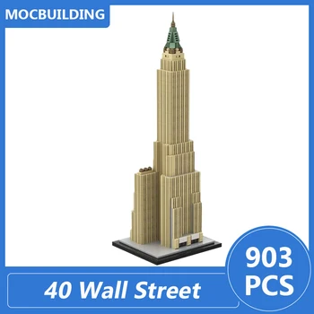 40 Уолл-стрит Масштаб 1:800 Небоскреб Bank of Manhattan Trust Building Moc Блоки Diy Сборка Кирпичей Архитектурные игрушки 903 шт.