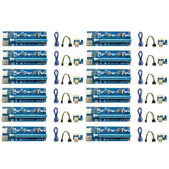 Advanced Blue VER009S PCI-E Riser Card 009S PCIE от 1X до 16X Удлинитель 6Pin Power 0,6 М USB 3,0 Кабель для адаптера видеокарты 009s