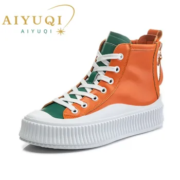 AIYUQI, женская спортивная обувь большого размера, новинка 2023 года, осенне-зимняя женская обувь на плоской мягкой подошве, весенние кроссовки на молнии, женские