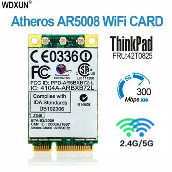 Atheros AR5418 AR5008 2,4 ГГц и 5,0 ГГц 300 Мбит/с Мини WiFi PCI-e Адаптер Беспроводная карта WLAN для ThinkPad X60 X60S X61 R60 R60 T60