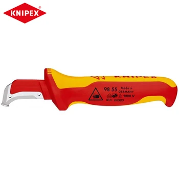 KNIPEX 98 55 Ножи для зачистки, изолированный нож для электрика с направляющей колодкой