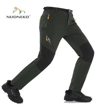 NUONEKO-Уличные стрейчевые брюки для мужчин, Быстросохнущие, Эластичные, Водонепроницаемые брюки для пеших прогулок, рыбалки, Кемпинга, Треккинга, Спорта, PNT14