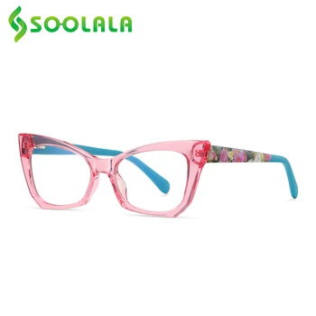 SOOLALA Цветочные TR90 Очки для чтения с защитой от синего света 