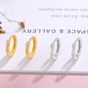 VENTFILLE, серьги-кольца из стерлингового серебра 925 пробы, женские простые серьги в геометрическом стиле Ins с бриллиантами