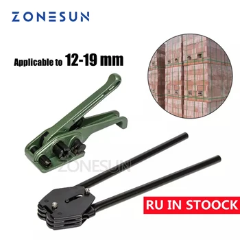 ZONESUN 19 мм Ручной инструмент для обвязки пиломатериалов с ручным управлением, натяжитель для обвязки с храповиком