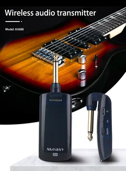 Беспроводная гитарная система 2,4 ГГц, встроенная перезаряжаемая литиевая батарея, беспроводной гитарный передатчик-приемник для бас-гитары