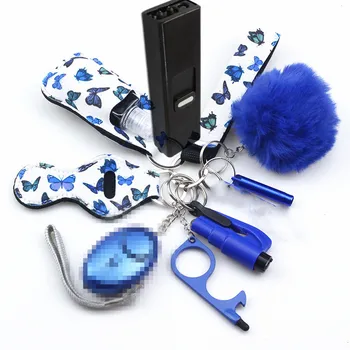 Брелок для самозащиты, USB-зарядка со вспышкой, сигнализация, многофункциональный брелок для ключей, аксессуары для защиты леди