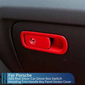Для Porsche Cayenne 2018 2019 Стайлинг ABS Красный Серебристый Автомобильный Бардачок Переключатель Молдинг отделка Ручка Панель ключей Наклейка крышка
