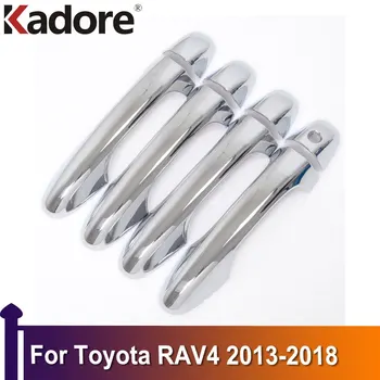 Для Toyota RAV4 RAV 4 2013 2014 2015 2016 2017 2018, Боковая дверная ручка, Накладка, Наклейка, Внешние автомобильные аксессуары ABS Хром