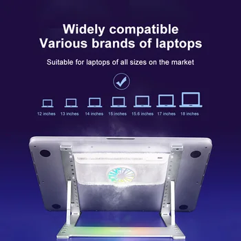 Для ноутбука Macbook, настольная подставка для охлаждения ноутбука, подставка для ноутбука из алюминиевого сплава Abs, подставка для ноутбука, подставка для вентилятора ноутбука